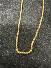 BOX LINK 14K YELLOW GOLD CHAIN: 3.5DWT APPRX 20